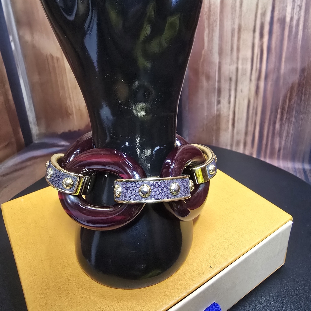 LOUIS VUITTON Gimia Crew Bracelet In Bordeaux - FULL INCLUSION - COA - Picture 3 of 14